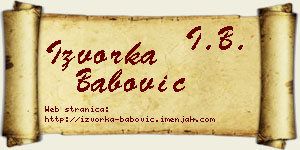 Izvorka Babović vizit kartica